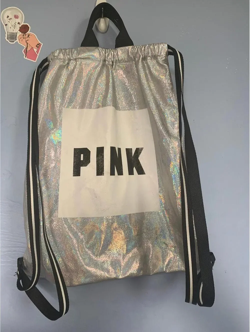 PINK Victoria Secret Drawstring Backpack: Great Overall Used Condition